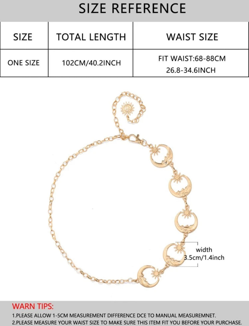 Moon child waist chain sliver