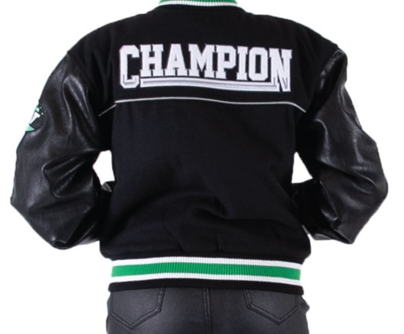 Wool varsity jacket black