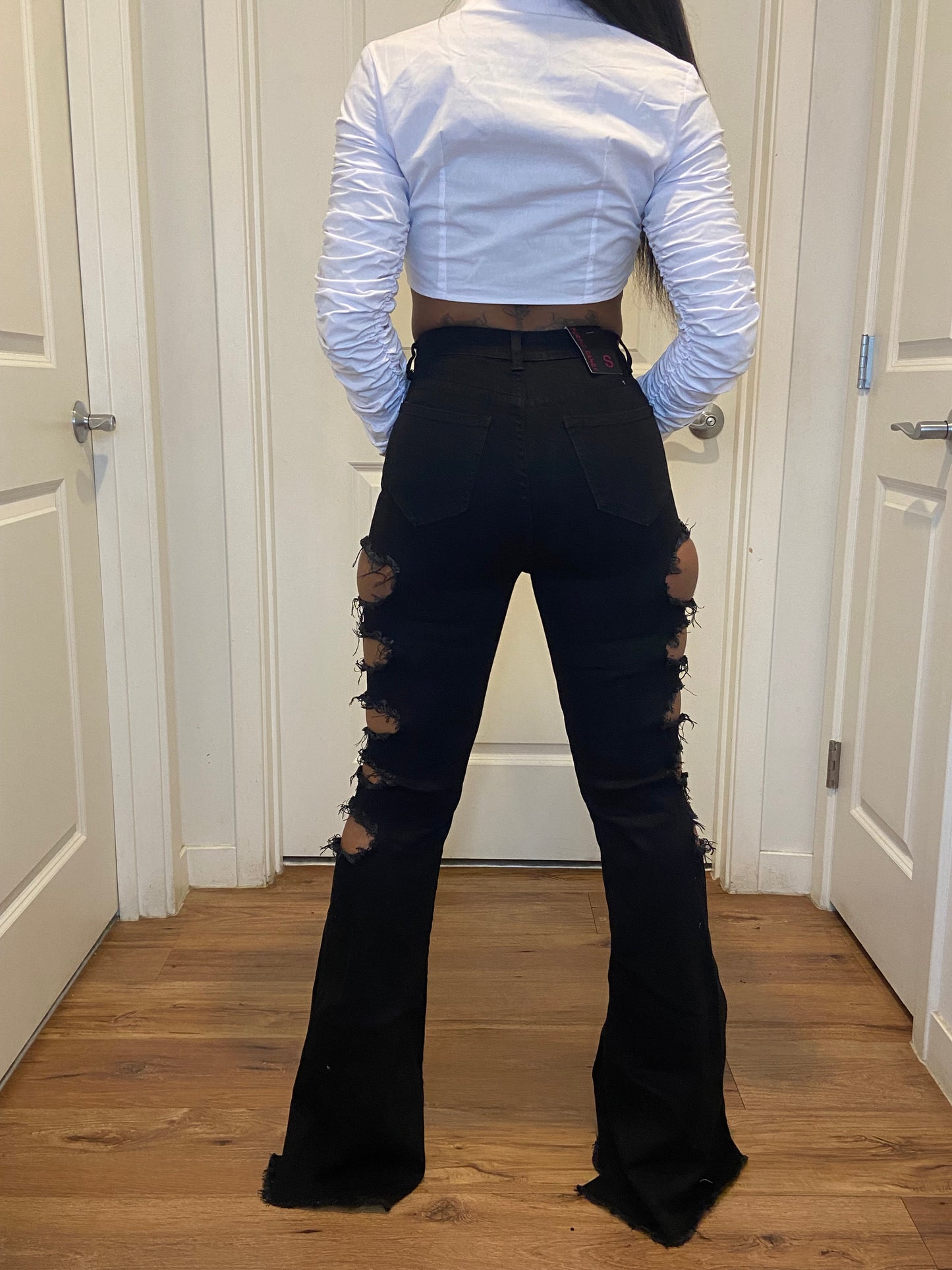 Black thigh jeans